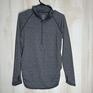 The North‎ Face gray long sleeve 1/4 zip flash dry top, size large